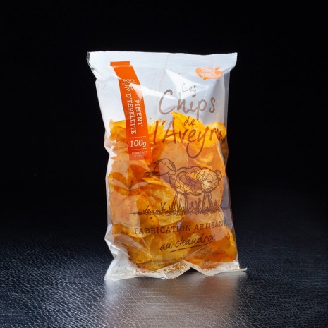 Chips au piment d'Espelette Les chips de l'Aveyron 125g  Chips